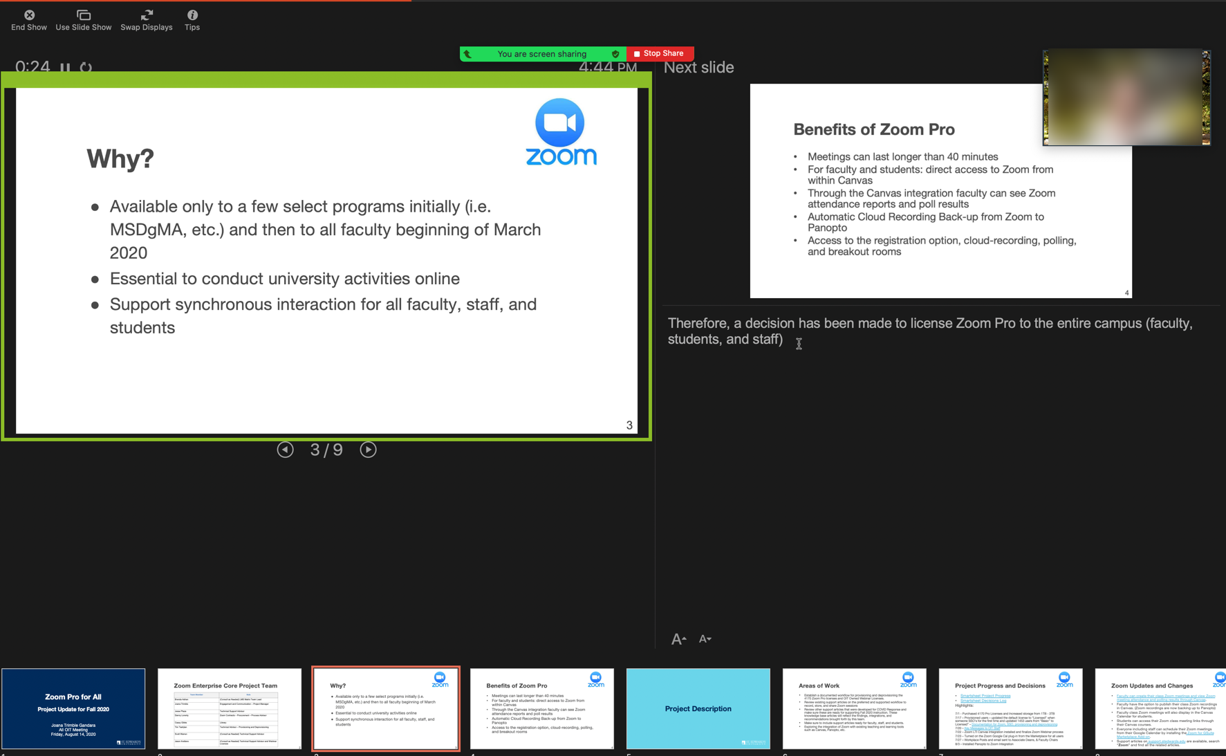 sharing powerpoint presentation on zoom